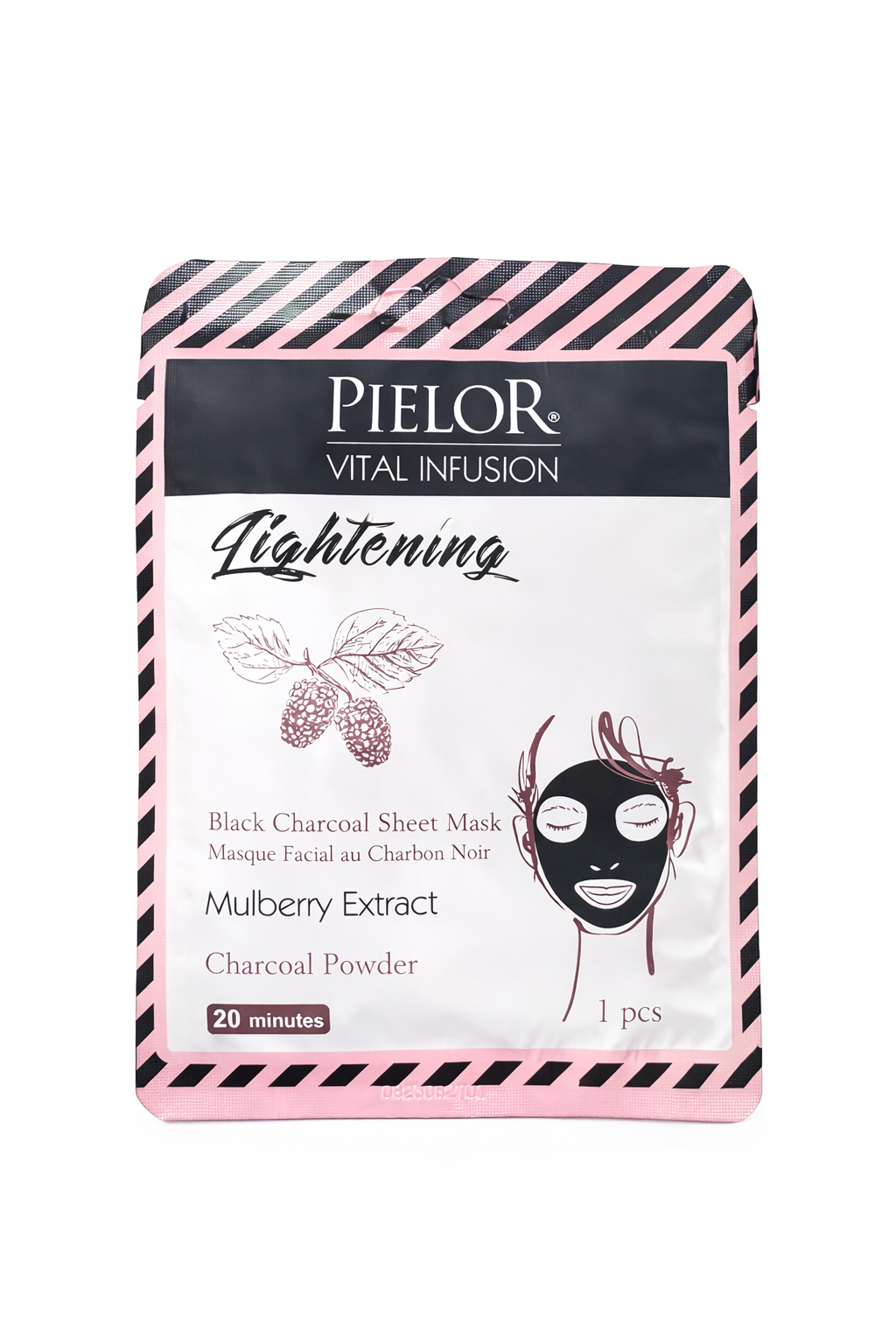 PIELOR Vital Infusion Tightening – juodojo anglies lakštinė veido kaukė