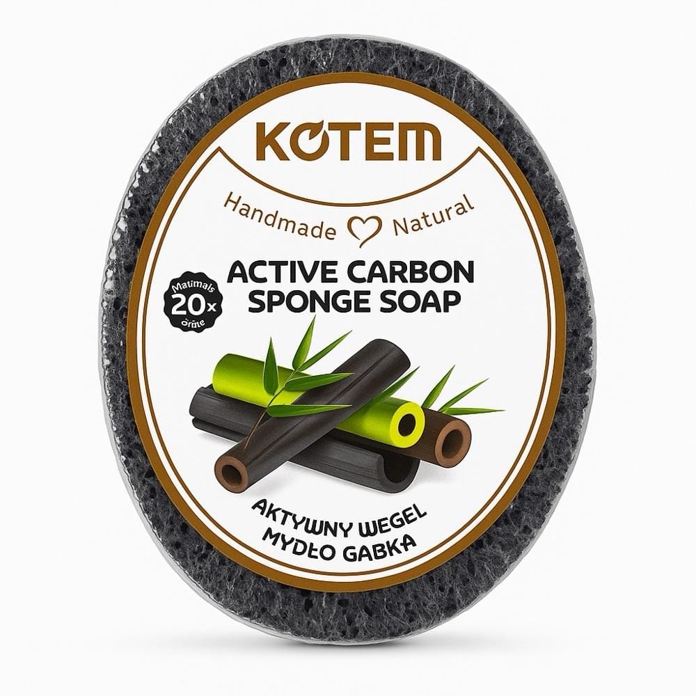 KOTEM kempinė su aktyviosios anglies muilu, 125 g