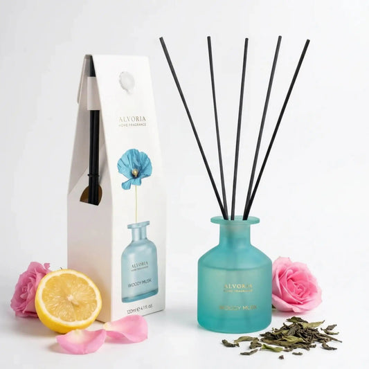 Namų kvapas su lazdelėmis ALVORIA Home fragrance ,,Woody musk"