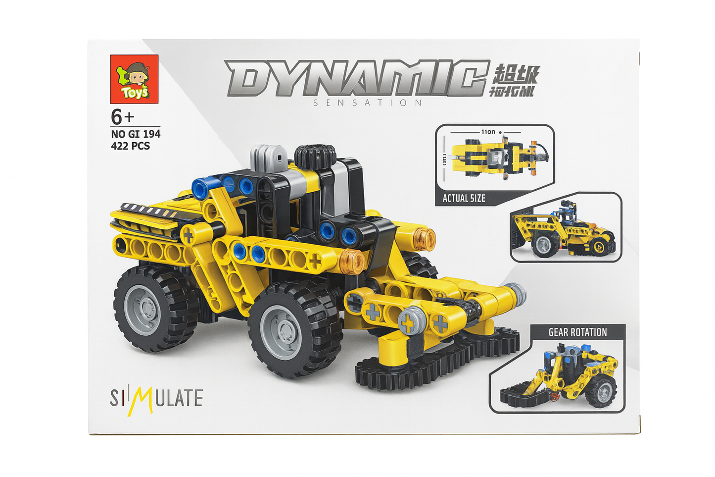 🟡 DYNAMIC Sensation – konstruktorius su judančiomis dalimis 219+ detalių