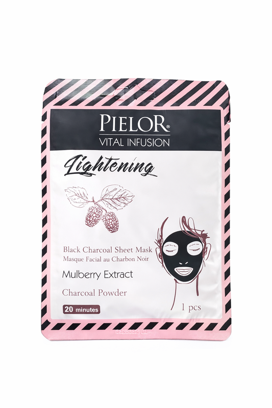 PIELOR Vital Infusion Tightening – juodojo anglies lakštinė veido kaukė