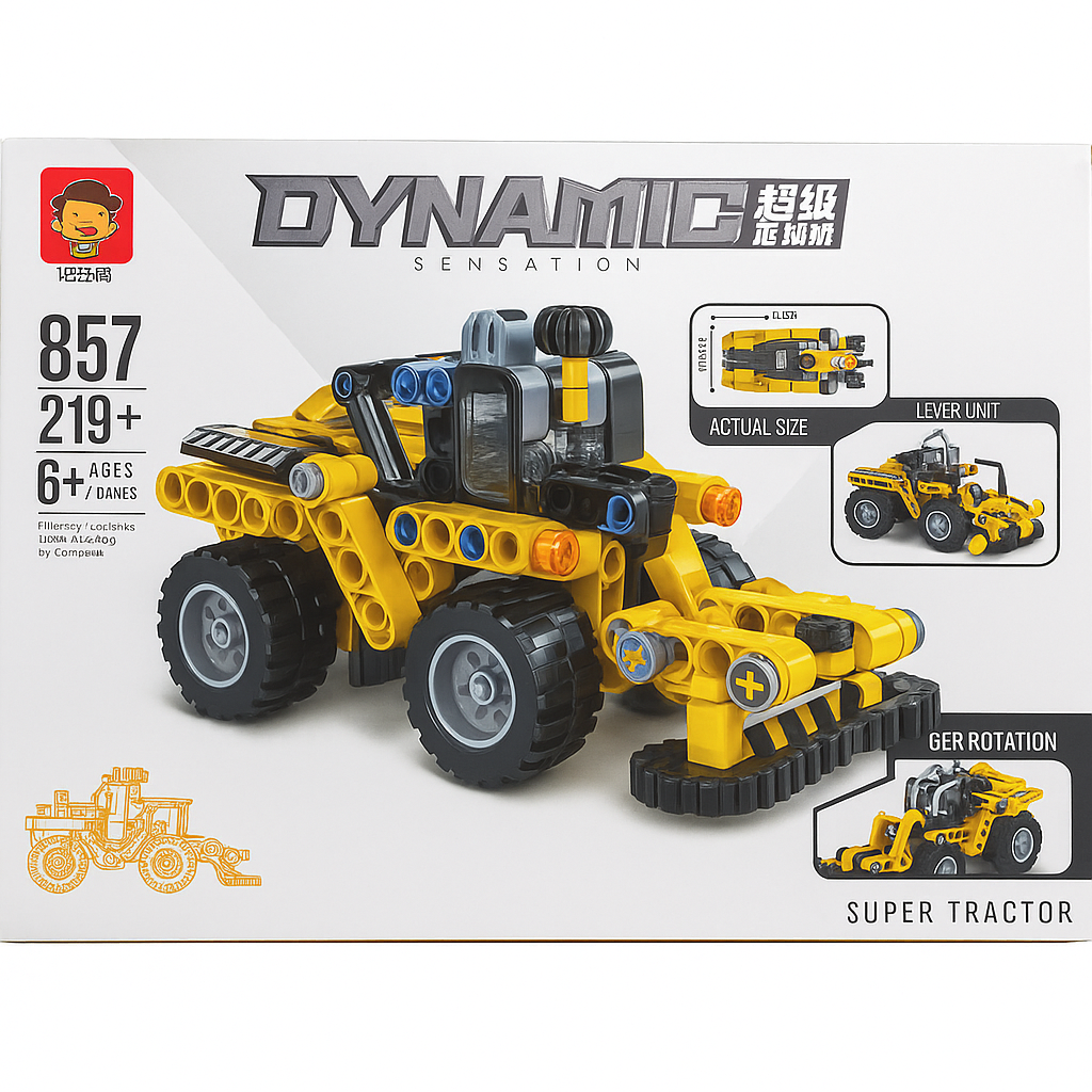 🟡 DYNAMIC Sensation – konstruktorius su judančiomis dalimis 219+ detalių