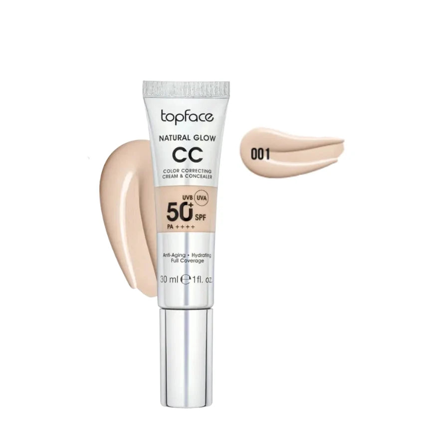 TOPFACE Natural Glow CC Cream and Concealer - makiažo pagrindas, 001 BEIGE