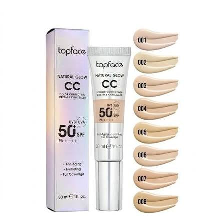 TOPFACE Natural Glow CC Cream and Concealer - makiažo pagrindas, 001 BEIGE