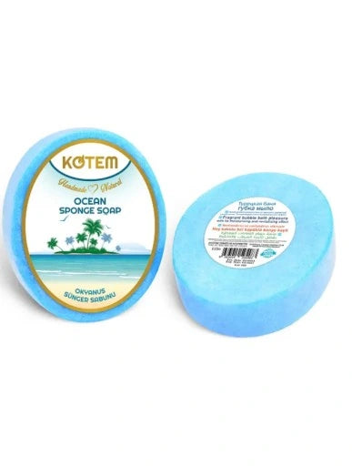 Rankų darbo natūrali muilo kempinė su vandenyno aromatu