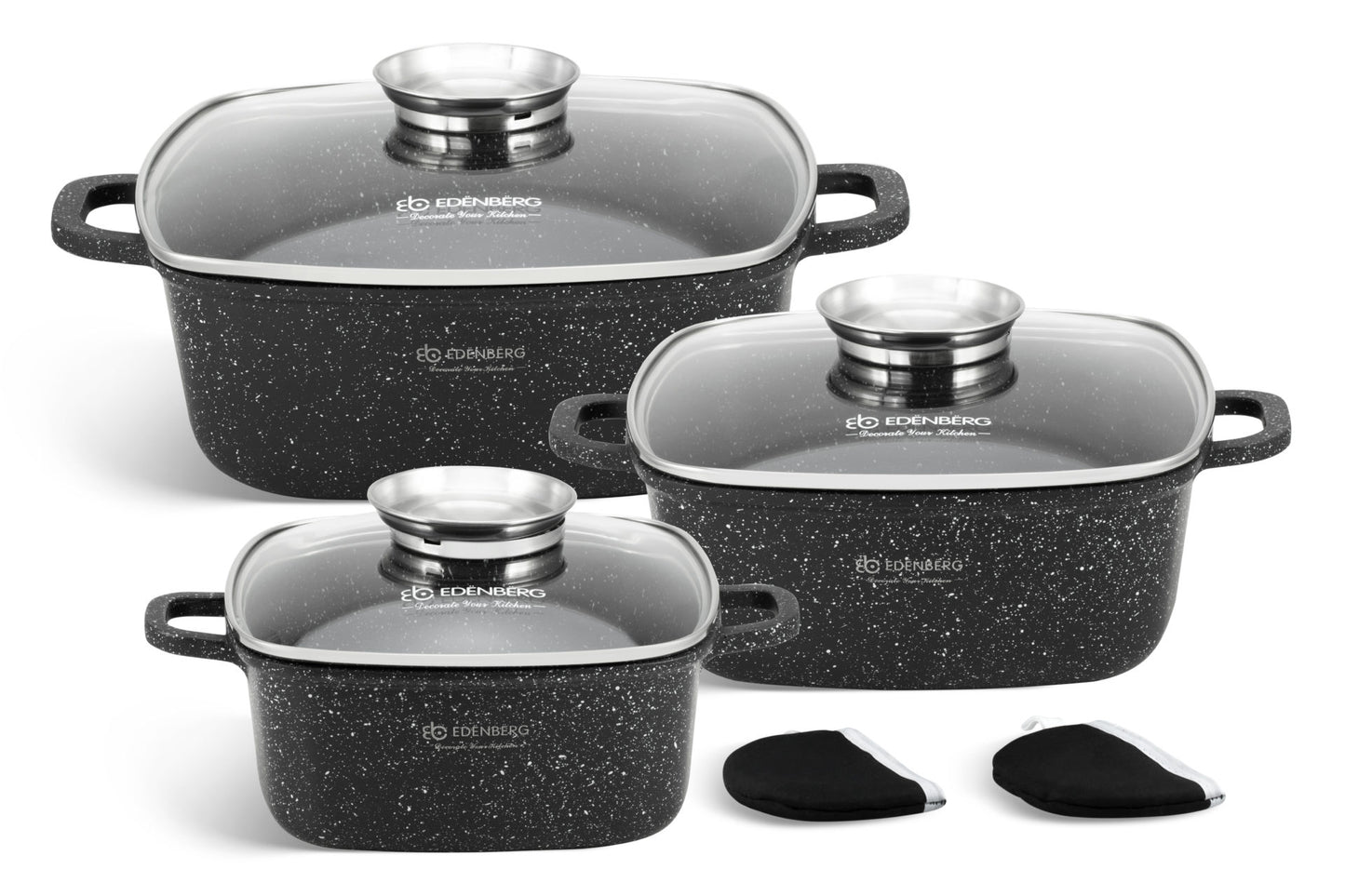 Edenberg marmurinių puodų rinkinys – 6 dalių