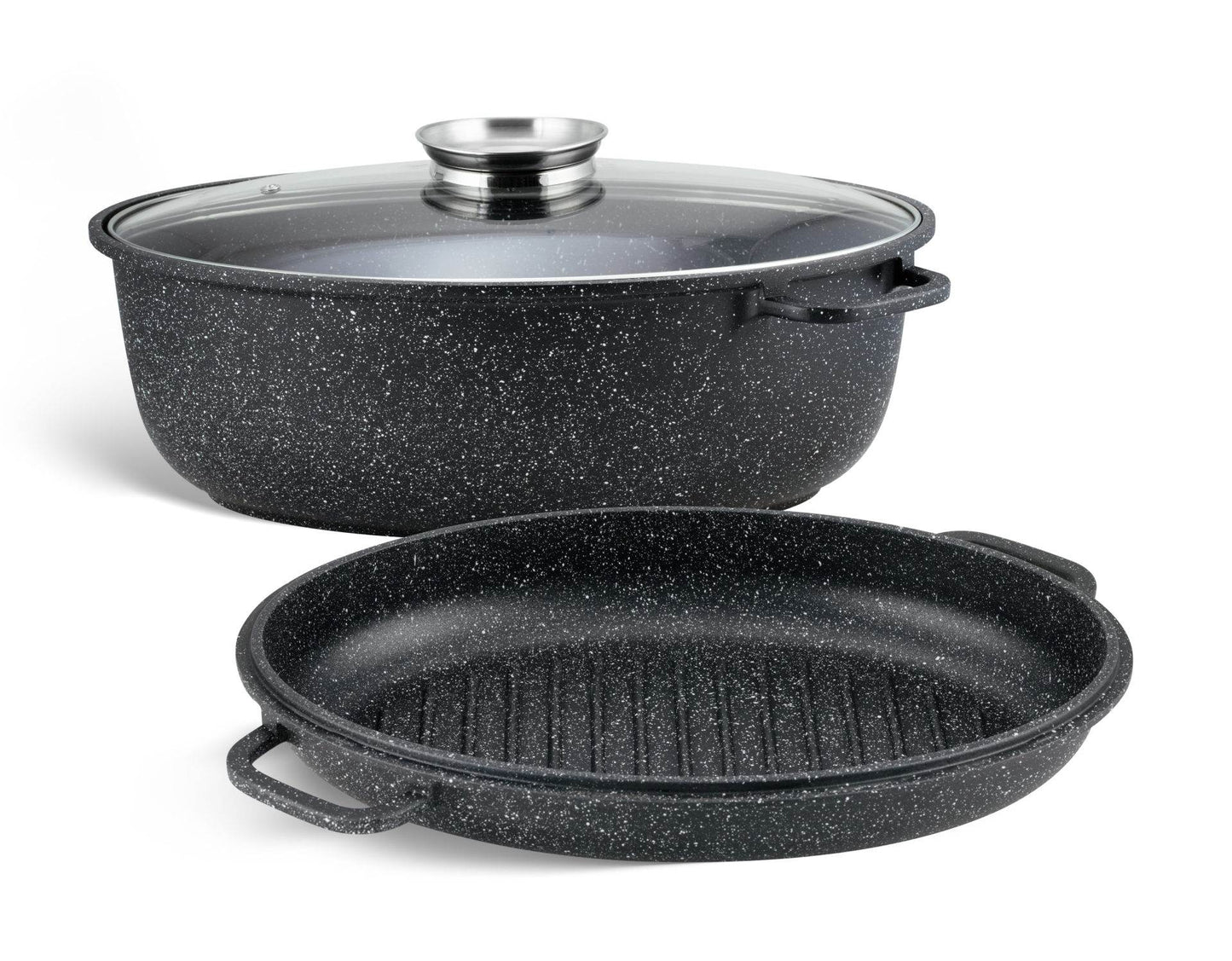 Edenberg gili ovali keptuvė / brytfanna su marmurine danga – 38 cm