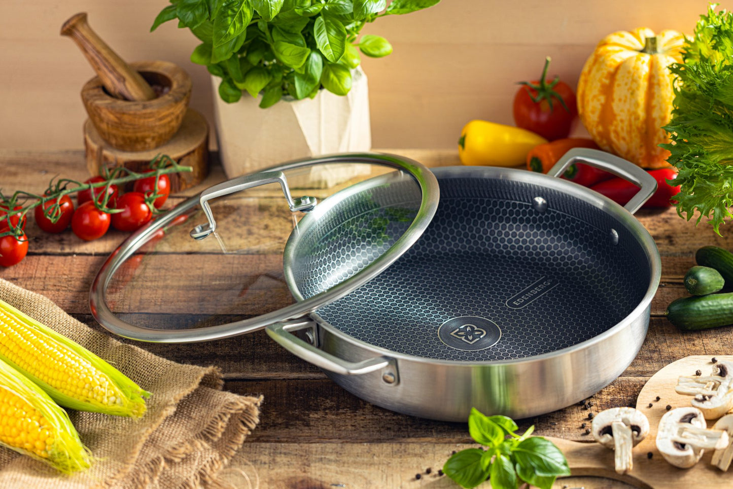 Edenberg keptuvė–puodas su dangčiu, 2,8 l