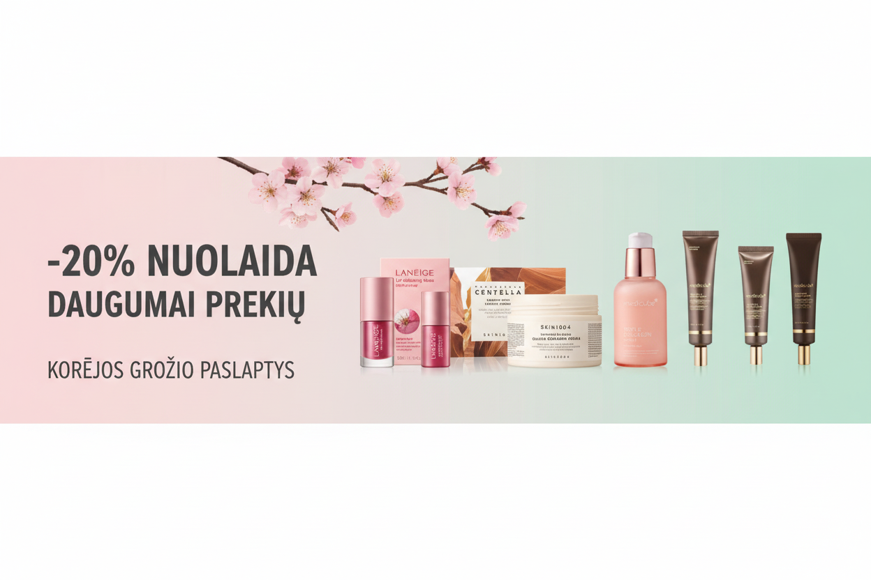 Platus Korėjos kosmetikos baneris